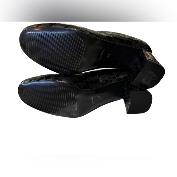 Girotti Handmade shiny croco leathers designer sz 40 block heel round toe heels - Picture 7 of 11